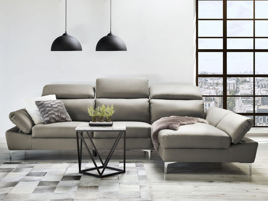 4-Sitzer Ecksofa Leder taupe linksseitig FARILA