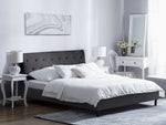 Bett mit Lattenrost Stoff SAVERNE 160 x 200 cm Dunkelgrau