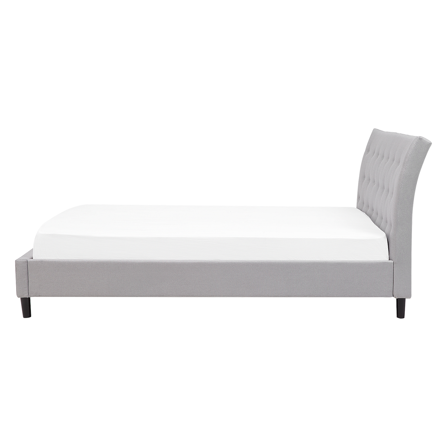 Bett mit Lattenrost Stoff SAVERNE 160 x 200 cm Hellgrau