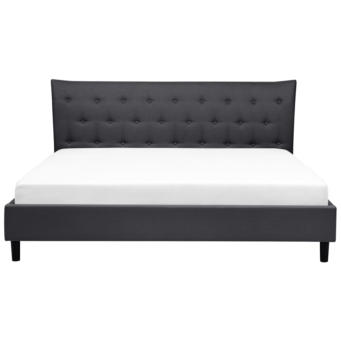 Bett mit Lattenrost Stoff SAVERNE 180 x 200 cm Dunkelgrau