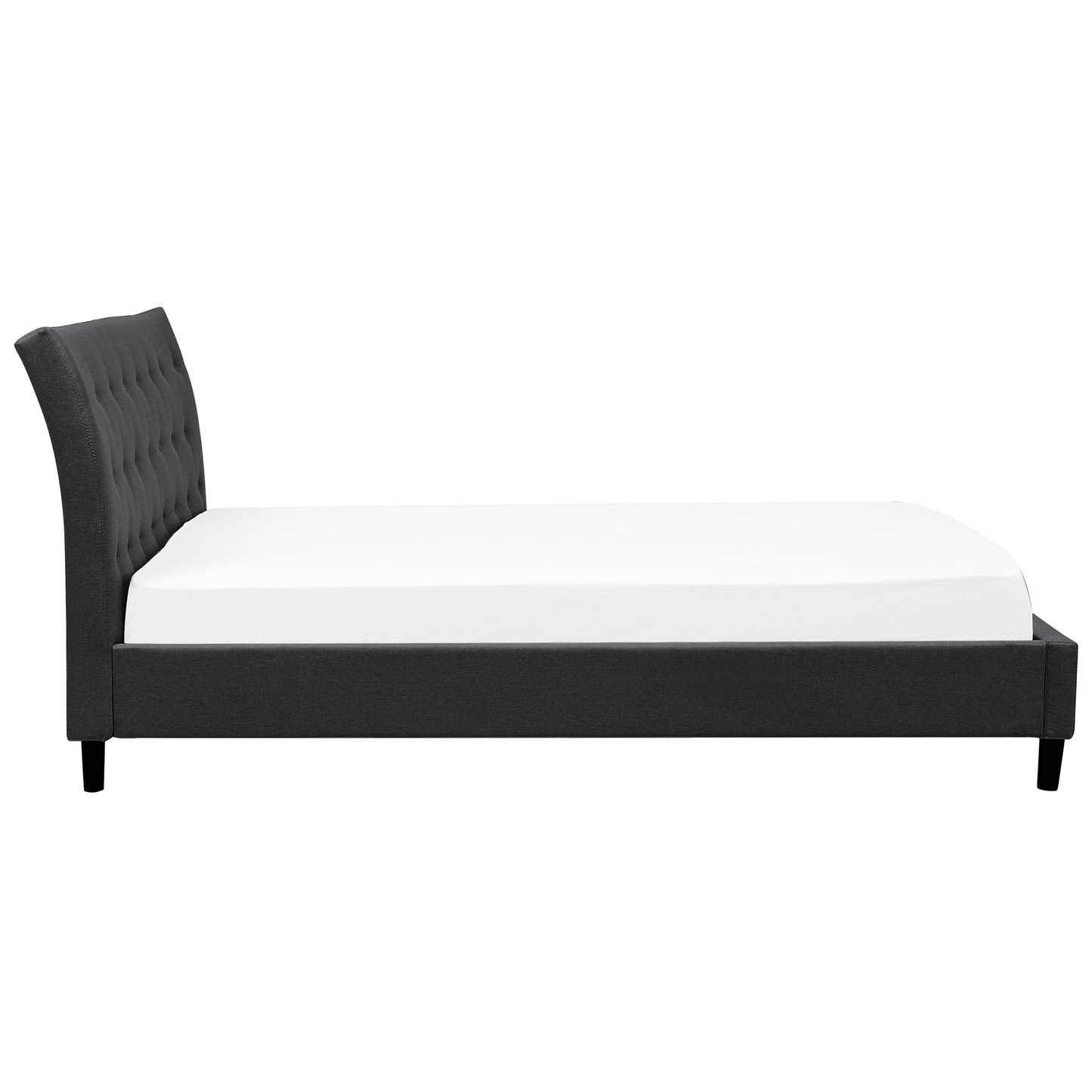 Bett mit Lattenrost Stoff SAVERNE 180 x 200 cm Dunkelgrau