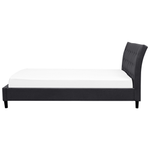 Bett mit Lattenrost Stoff SAVERNE 180 x 200 cm Dunkelgrau