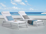Gartenliege Aluminium Textilbespannung weiss CATANIA II