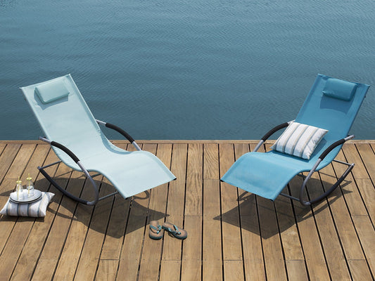 Gartenliege mintgrün Textil Schaukelfunktion CARANO