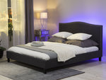Bett mit Lattenrost Stoff MONTPELLIER 160 x 200 cm LED Bunt