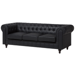3-Sitzer Sofa Kunstleder schwarz CHESTERFIELD gross