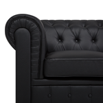 3-Sitzer Sofa Kunstleder schwarz CHESTERFIELD gross
