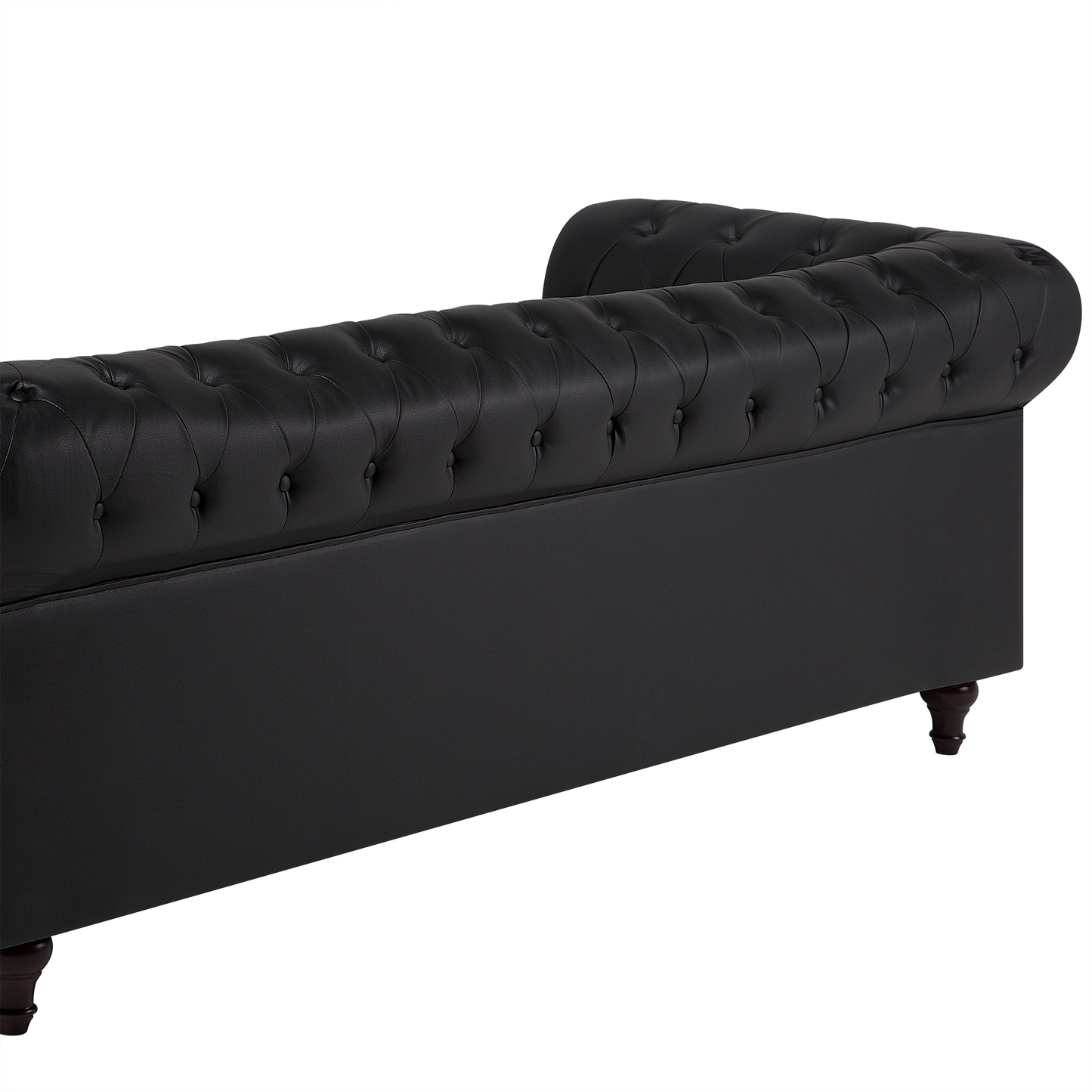 3-Sitzer Sofa Kunstleder schwarz CHESTERFIELD gross