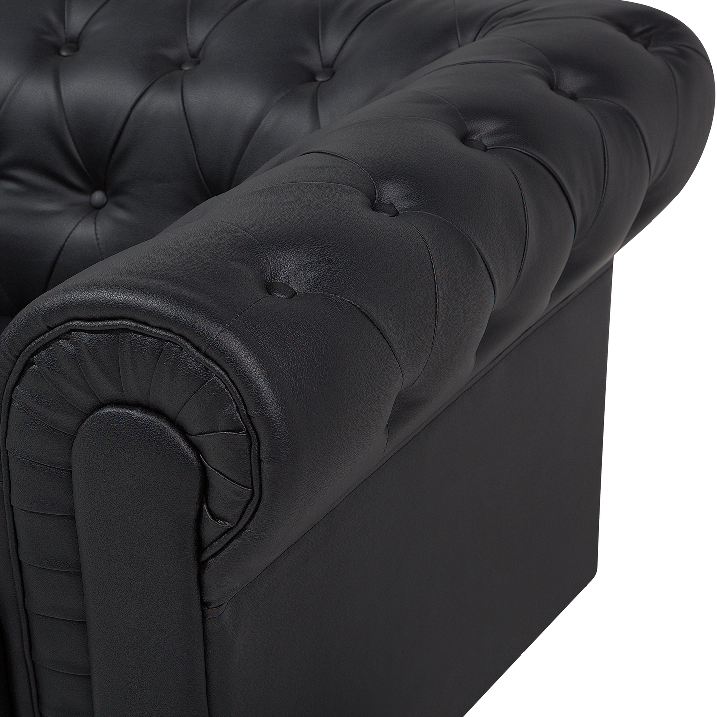 3-Sitzer Sofa Kunstleder schwarz CHESTERFIELD gross