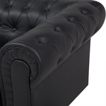 3-Sitzer Sofa Kunstleder schwarz CHESTERFIELD gross