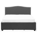 Bett mit Schubladen Stoff MONTPELLIER 160 x 200 cm Dunkelgrau