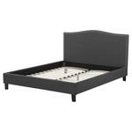 Bett mit Lattenrost Stoff MONTPELLIER 160 x 200 cm LED Weiss