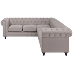 Ecksofa Polsterbezug beige rechtsseitig CHESTERFIELD