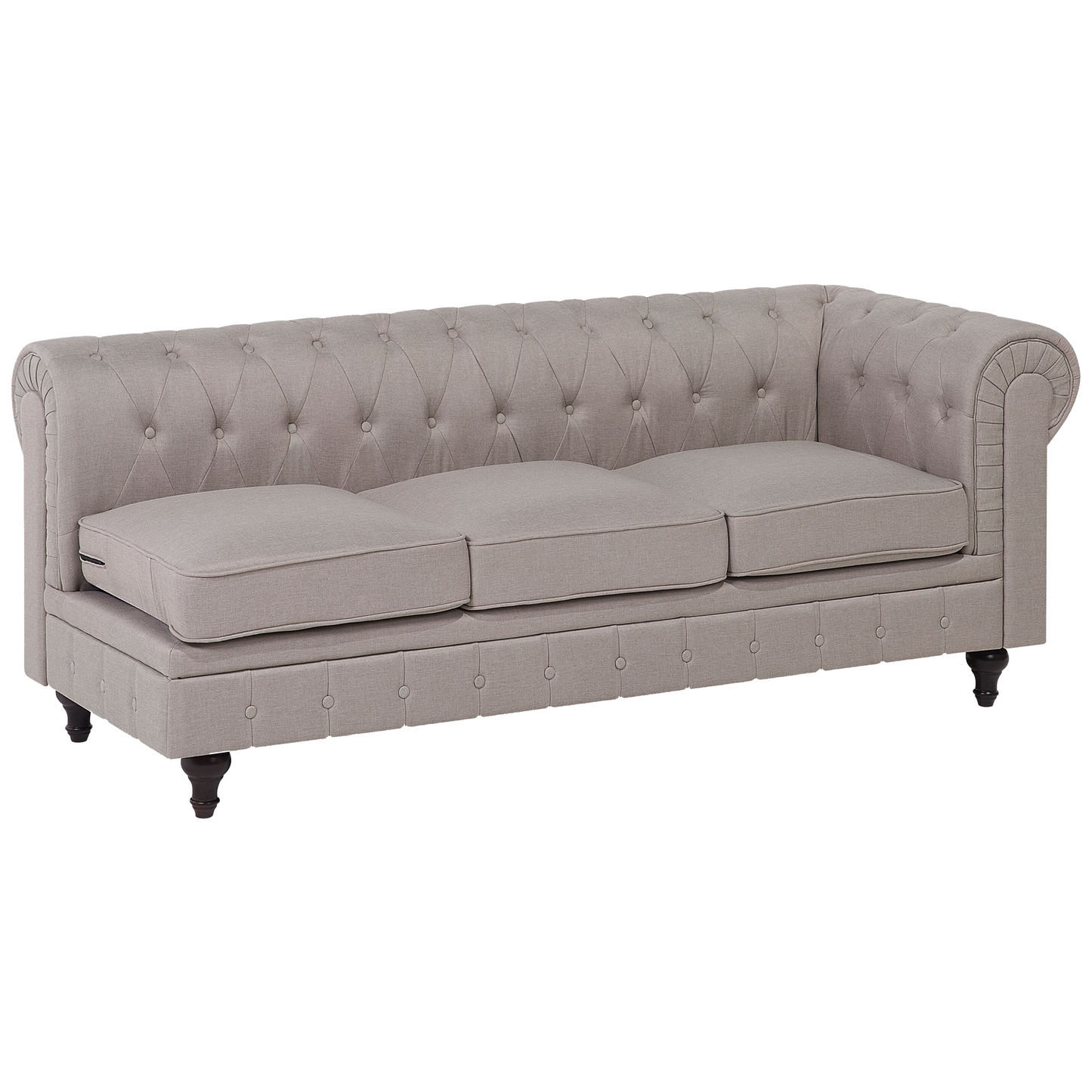 Ecksofa Polsterbezug beige rechtsseitig CHESTERFIELD