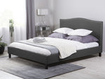 Bett mit Lattenrost Stoff MONTPELLIER 180 x 200 cm Dunkelgrau