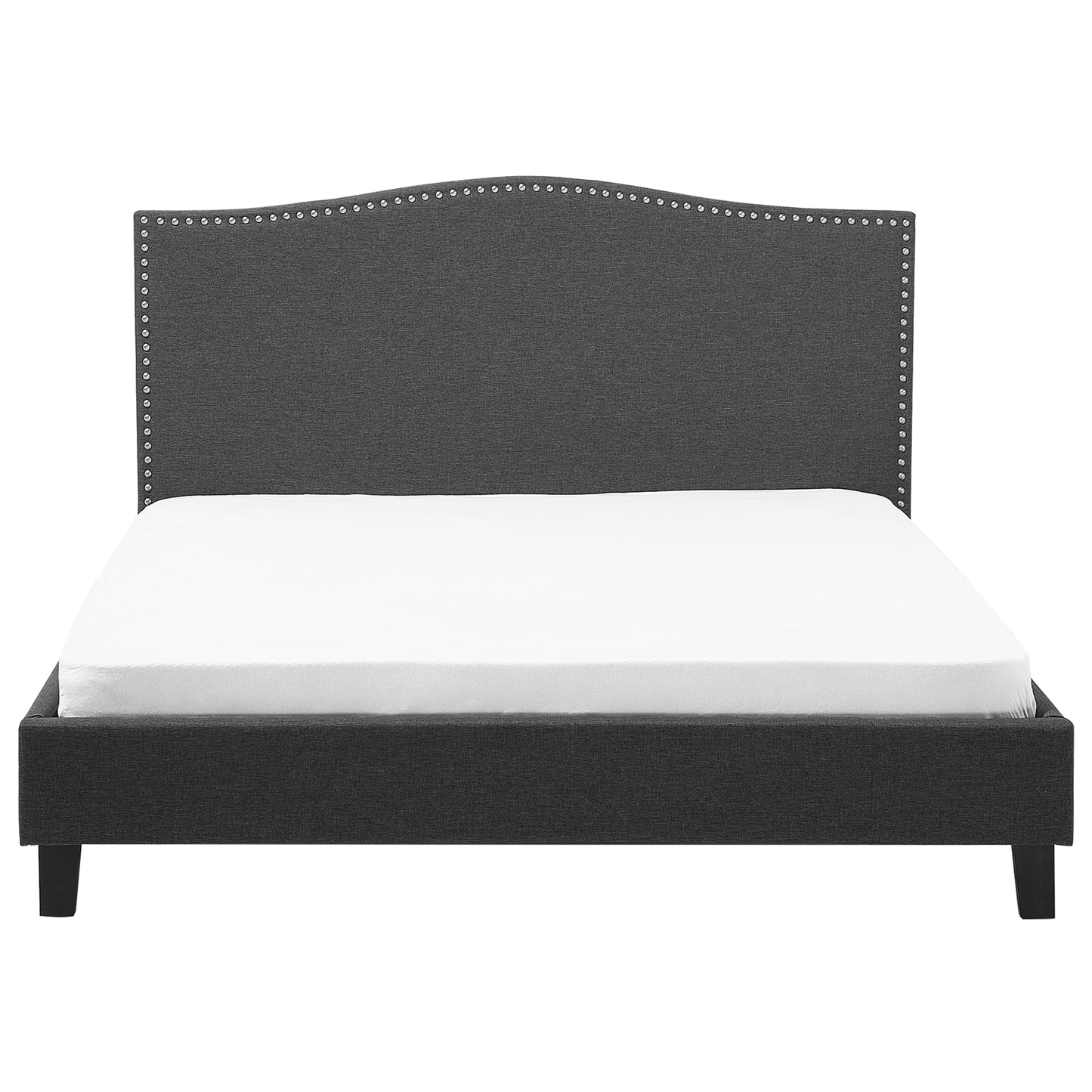 Bett mit Lattenrost Stoff MONTPELLIER 180 x 200 cm Dunkelgrau