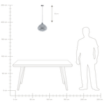 Hängelampe Glas silber Tropfenform MADON