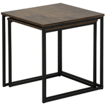 Beistelltisch 2er Set Holzoptik dunkelbraun / schwarz quadratisch DENNY