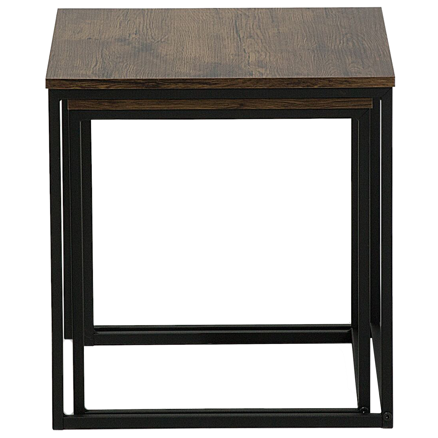 Beistelltisch 2er Set Holzoptik dunkelbraun / schwarz quadratisch DENNY