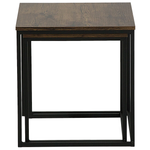 Beistelltisch 2er Set Holzoptik dunkelbraun / schwarz quadratisch DENNY