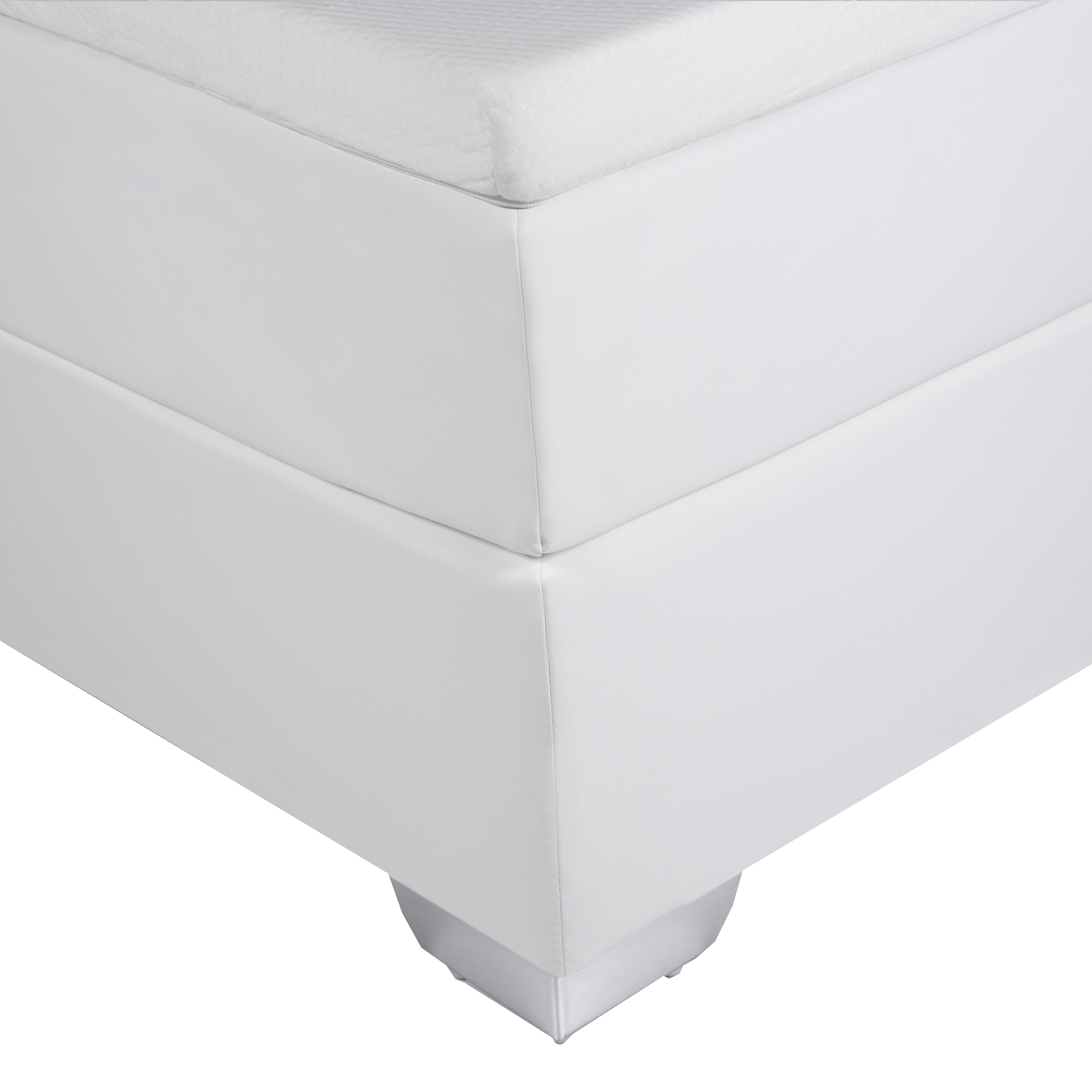 Boxspringbett Kunstleder PRESIDENT 160 x 200 cm Schwarz / Weiss