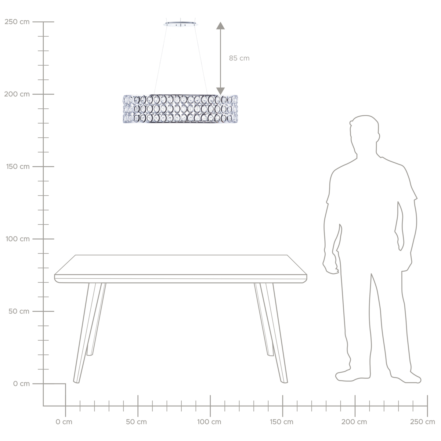 Hängelampe TENNA Metall Silber