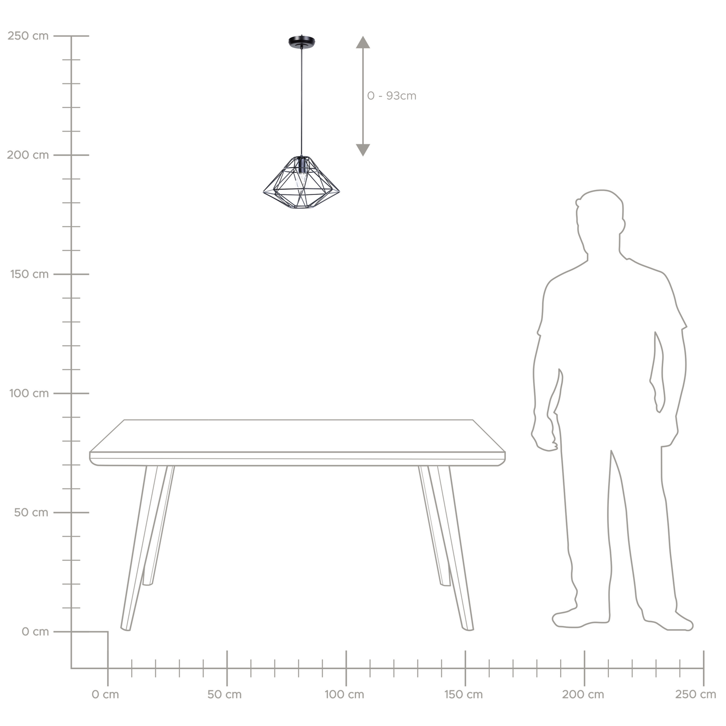 Hängelampe GUAM Metall Schwarz