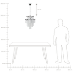 Kronleuchter Metall silber Wasserfall-Optik 6-flammig MUCONE