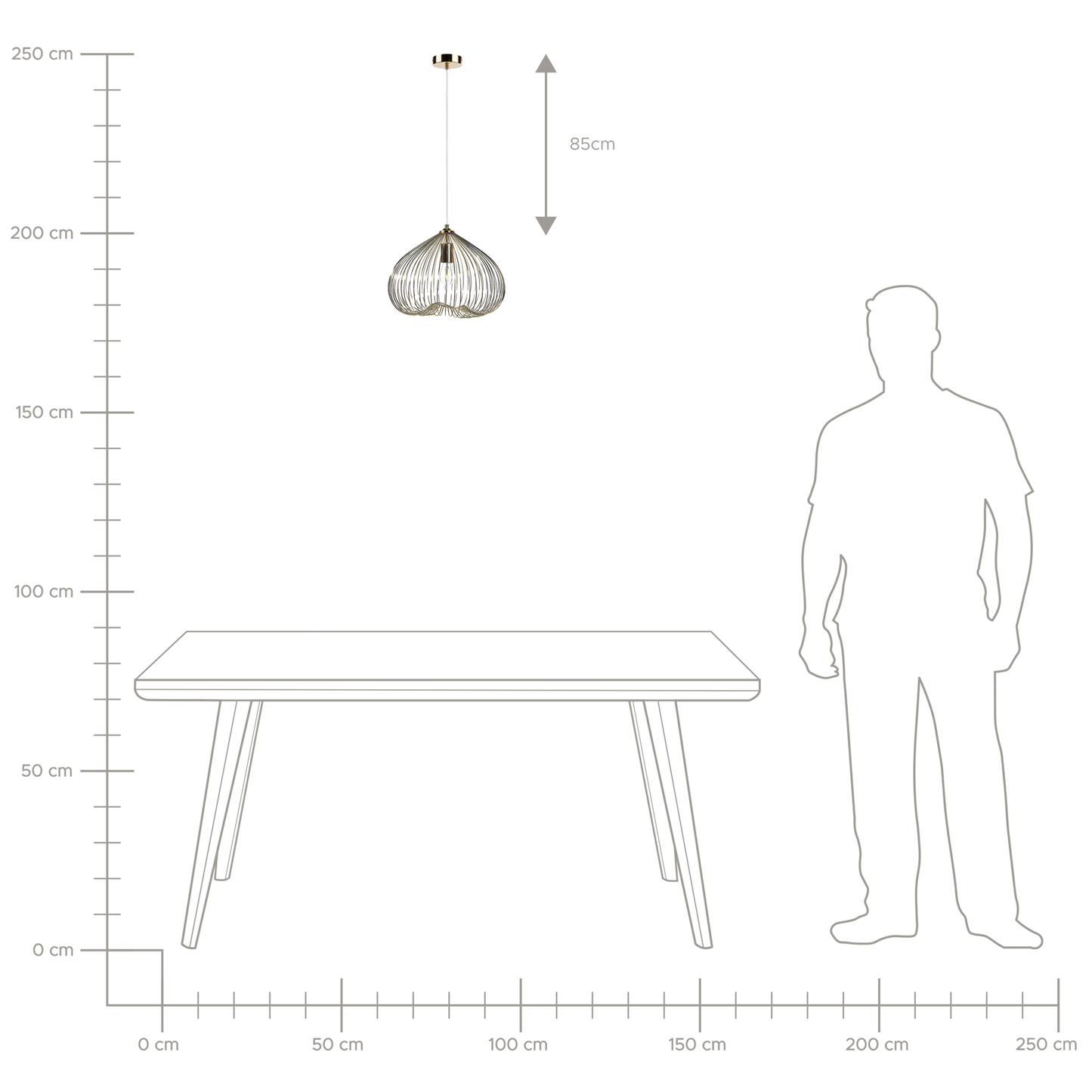 Hängelampe TORDINO Metall Gold