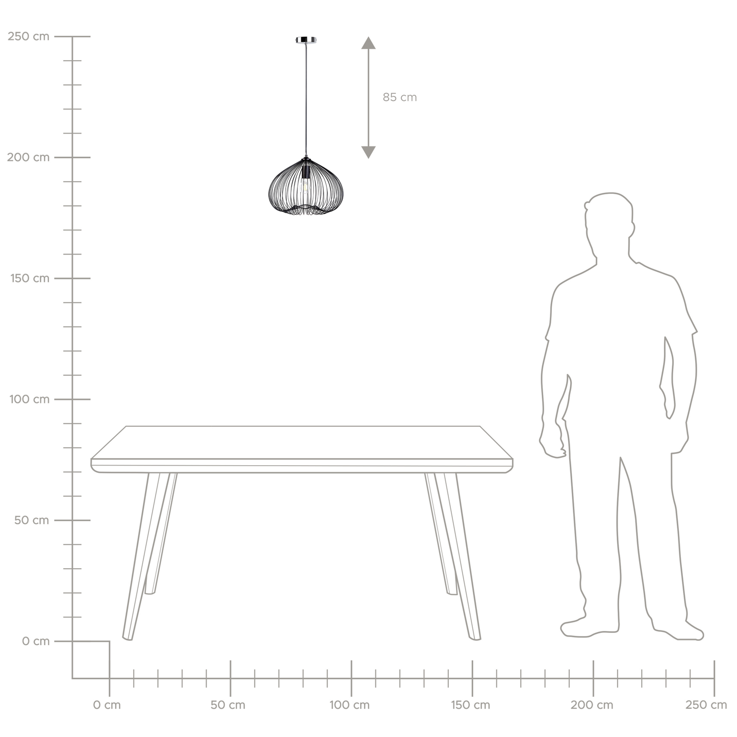 Hängelampe TORDINO Metall Schwarz