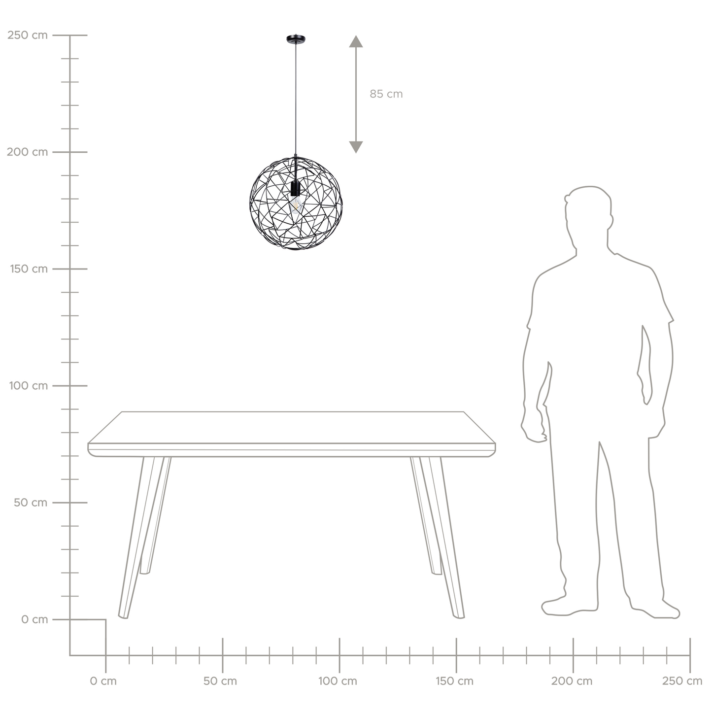 Hängelampe LEMME Metall Schwarz