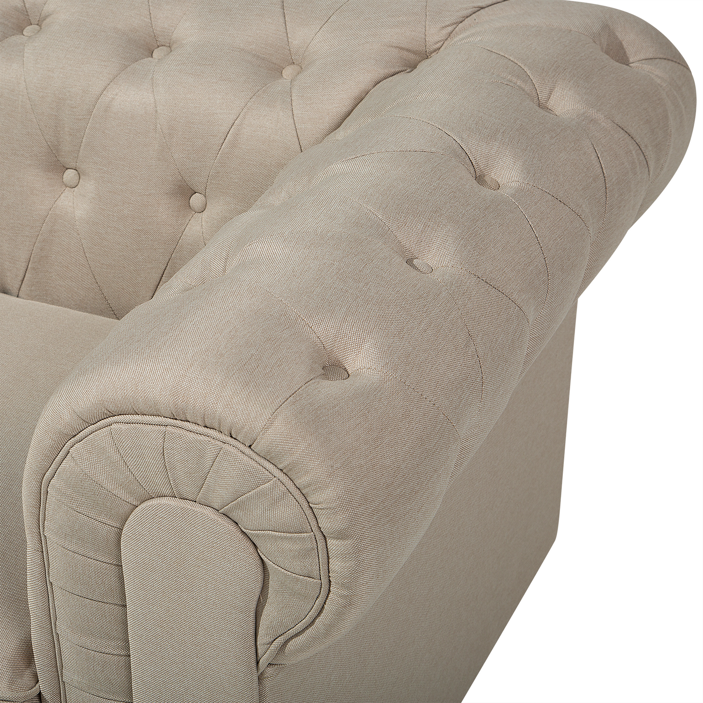 Sessel CHESTERFIELD Stoff Beige