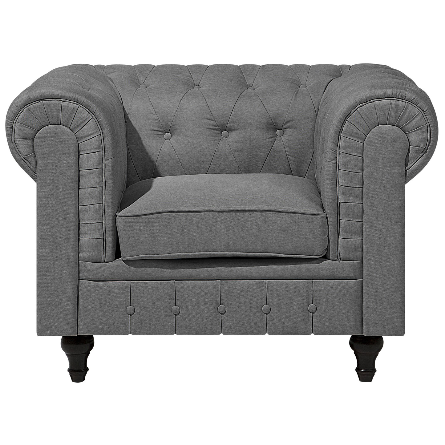 Sessel CHESTERFIELD Stoff Hellgrau