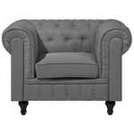 Sessel CHESTERFIELD Stoff Hellgrau