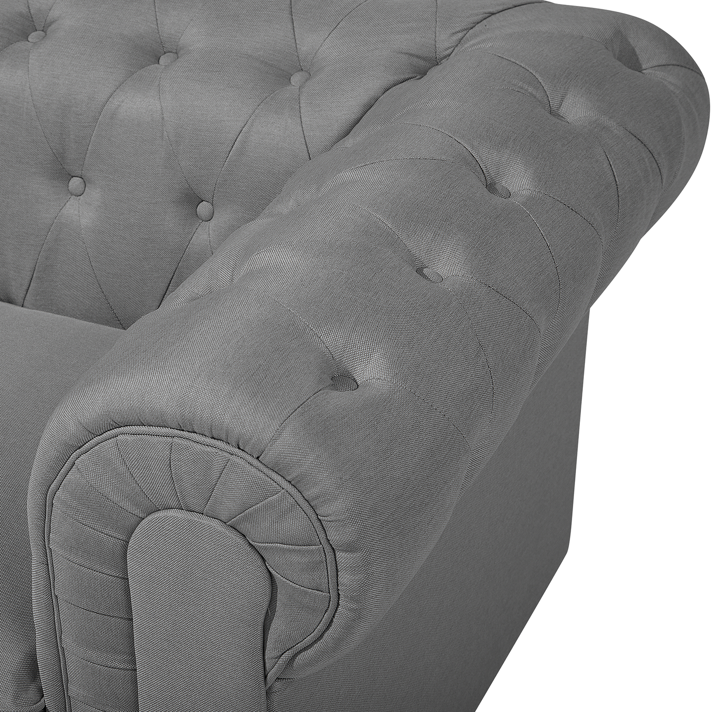 Sessel CHESTERFIELD Stoff Hellgrau