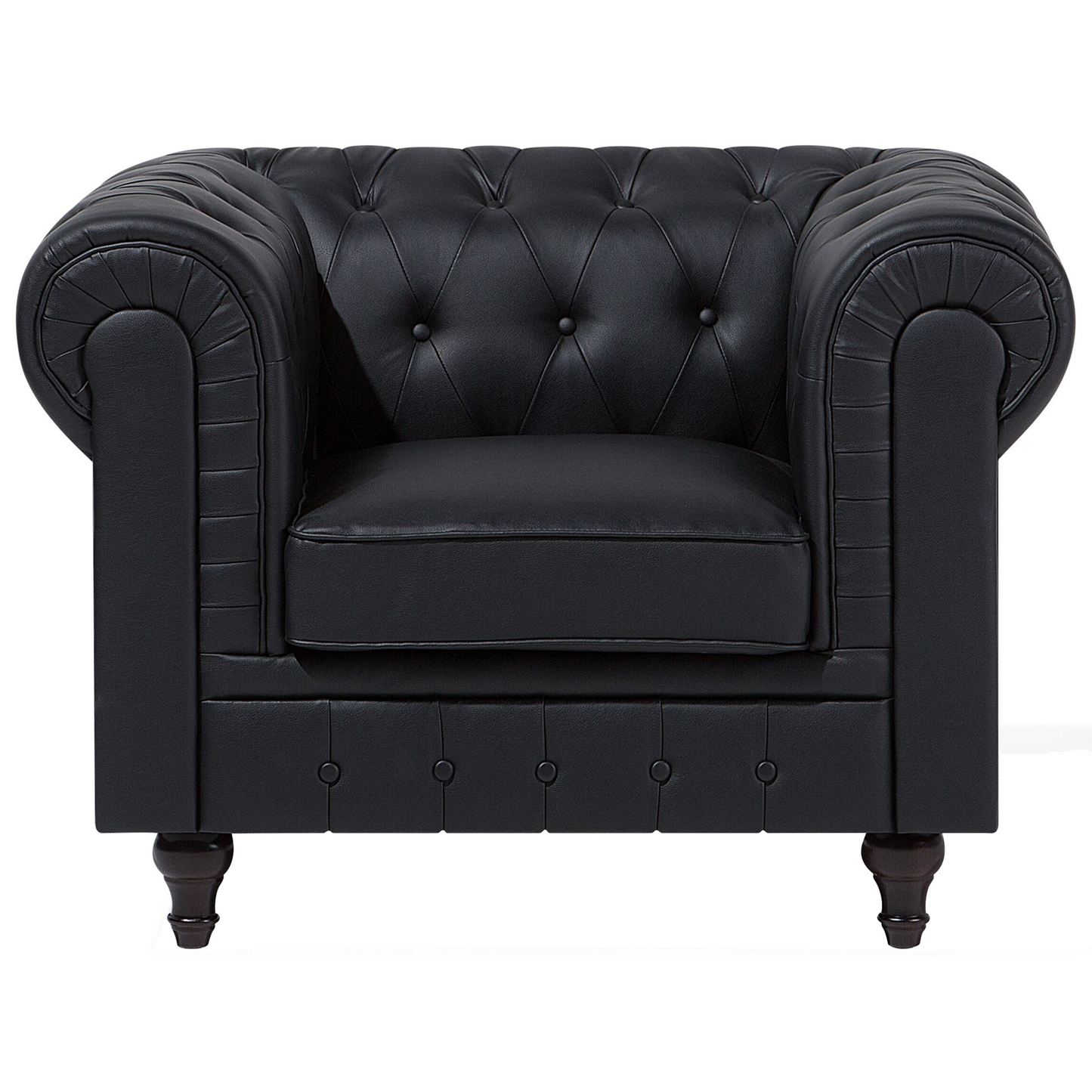 Sessel CHESTERFIELD Kunstleder Schwarz