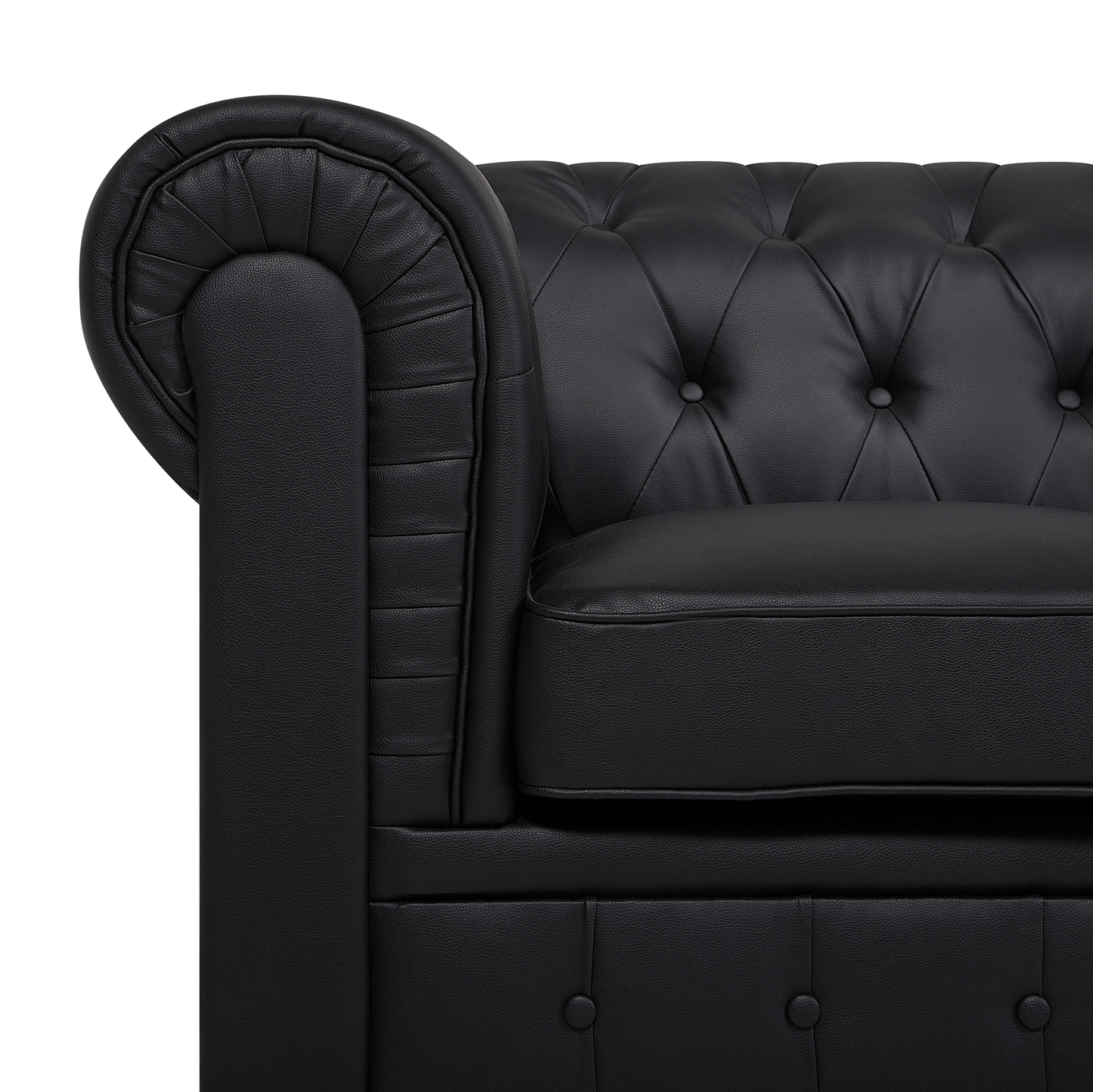 Sessel CHESTERFIELD Kunstleder Schwarz