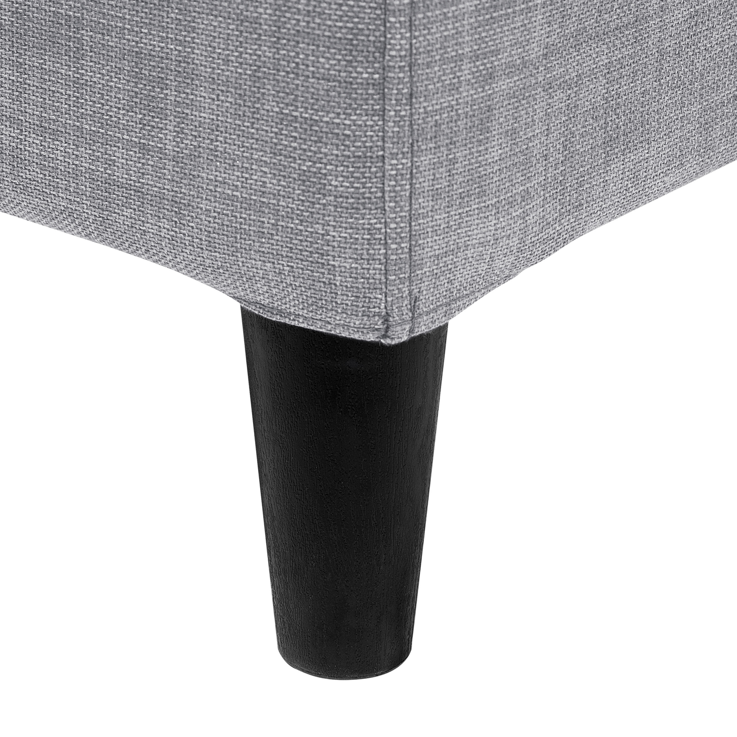 Bett mit LED Stoff FITOU 180 x 200 cm Hellgrau