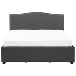 Bett mit Schubladen Stoff MONTPELLIER 180 x 200 cm Dunkelgrau