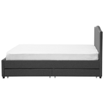 Bett mit Schubladen Stoff MONTPELLIER 180 x 200 cm Dunkelgrau