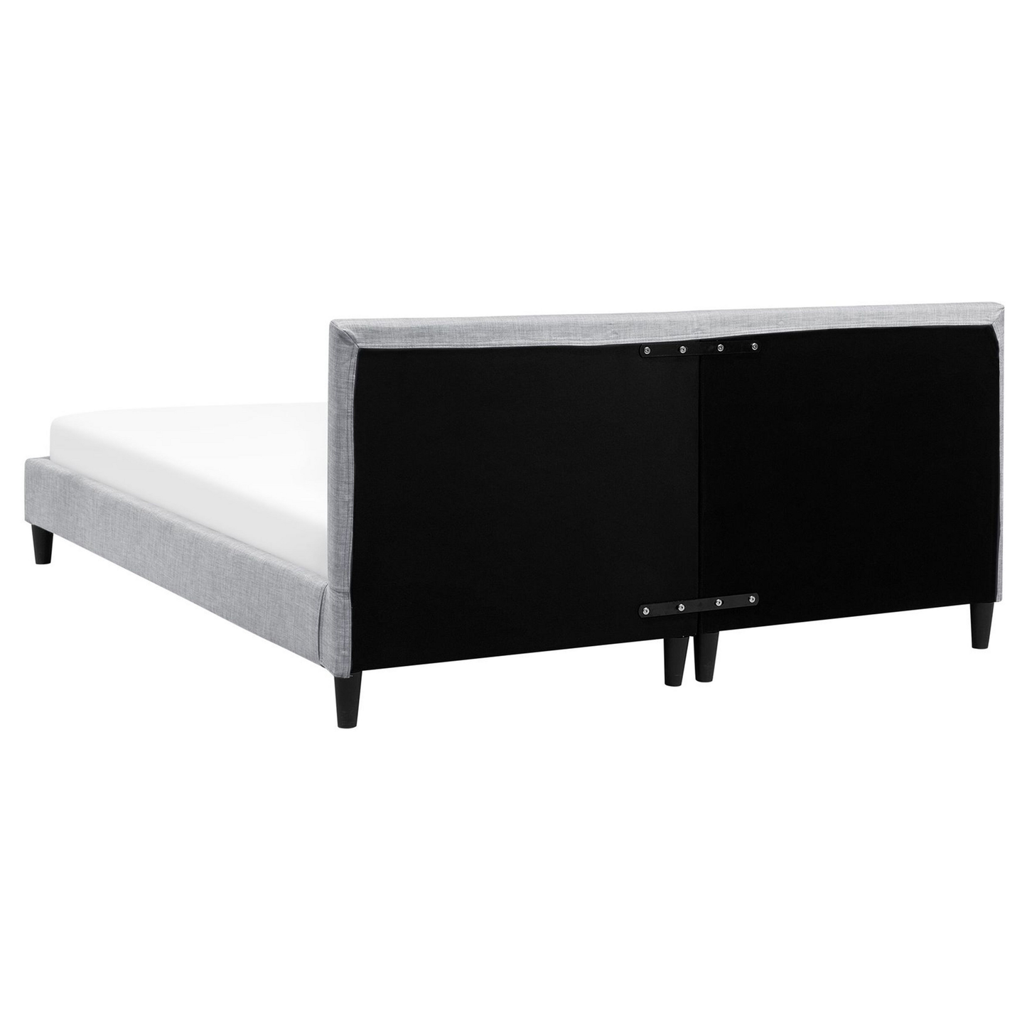 Bett mit LED Stoff FITOU 160 x 200 cm Hellgrau
