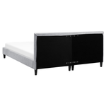 Bett mit LED Stoff FITOU 160 x 200 cm Hellgrau