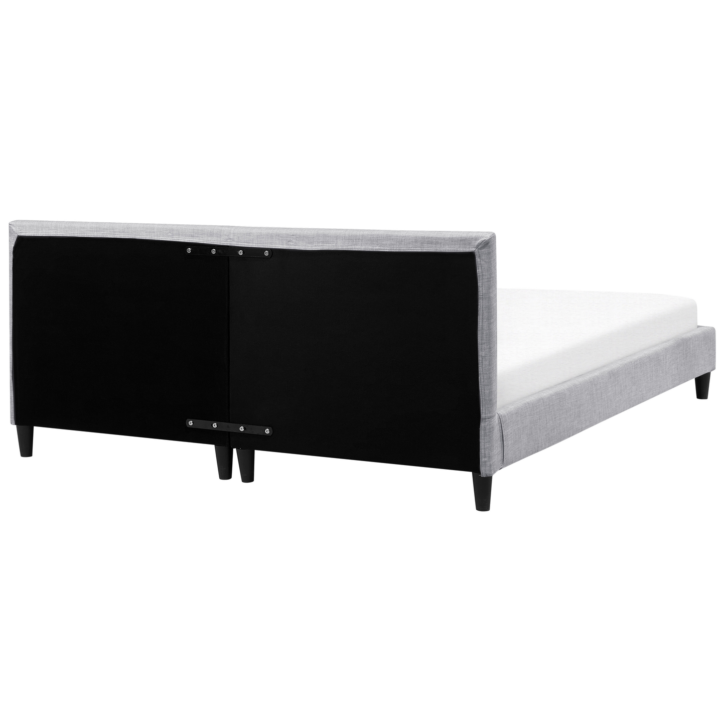 Bett mit LED Stoff FITOU 180 x 200 cm Hellgrau