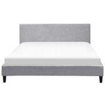 Bett mit Lattenrost Stoff FITOU 180 x 200 cm Hellgrau