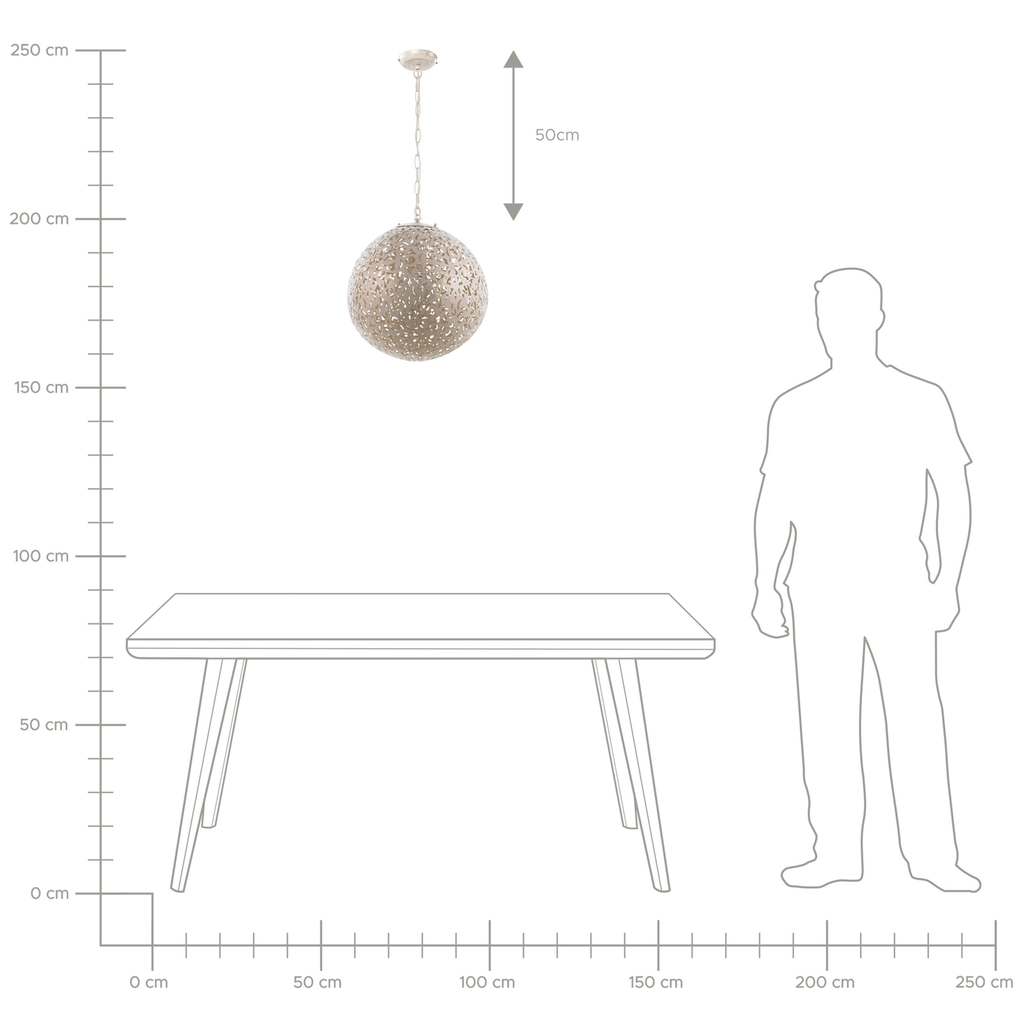 Hängelampe MURES Metall Beige