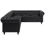 Ecksofa Kunstleder schwarz linksseitig CHESTERFIELD
