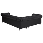 Ecksofa Kunstleder schwarz linksseitig CHESTERFIELD