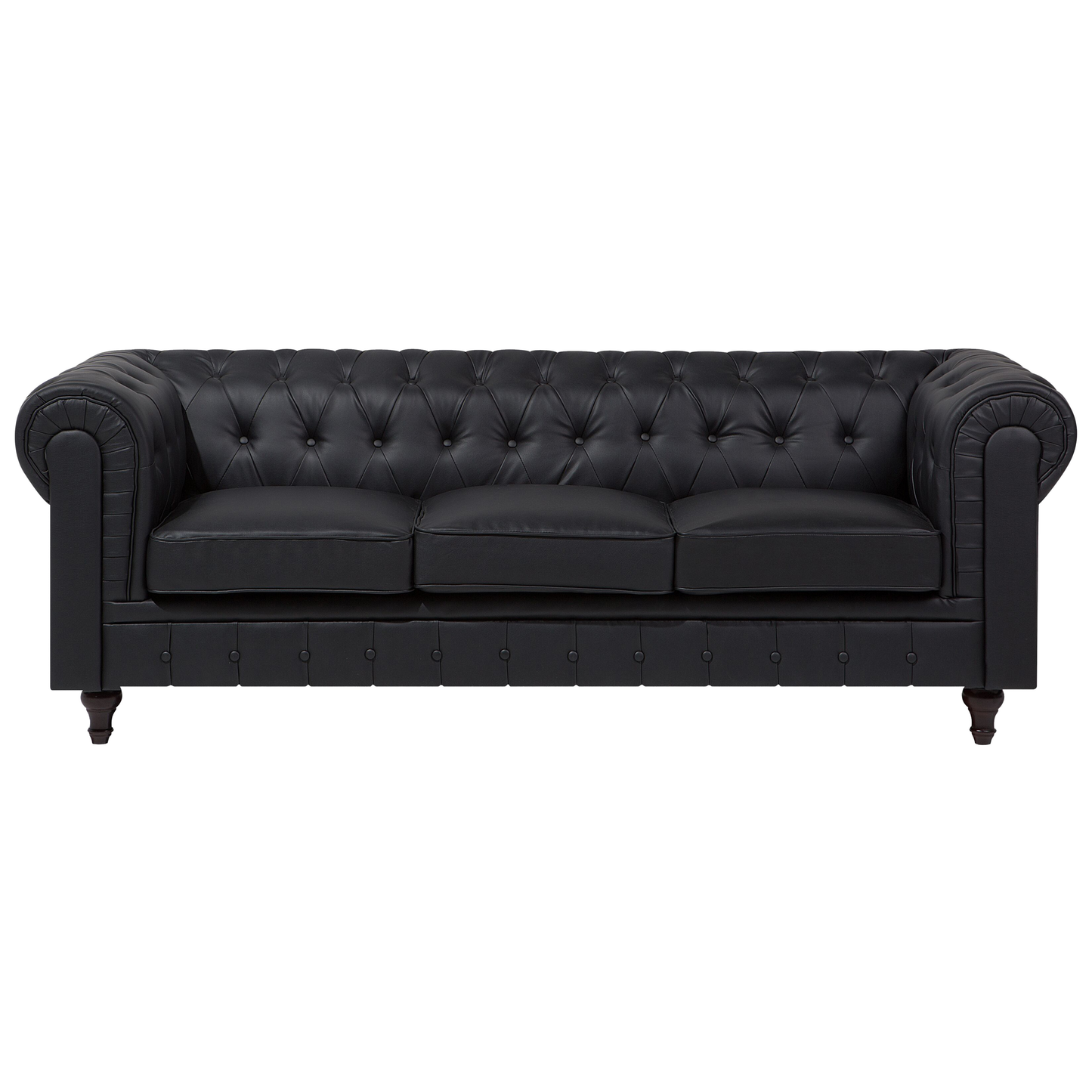 Ecksofa Kunstleder schwarz linksseitig CHESTERFIELD