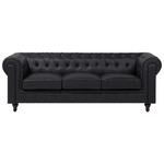 Ecksofa Kunstleder schwarz linksseitig CHESTERFIELD