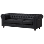 Ecksofa Kunstleder schwarz linksseitig CHESTERFIELD